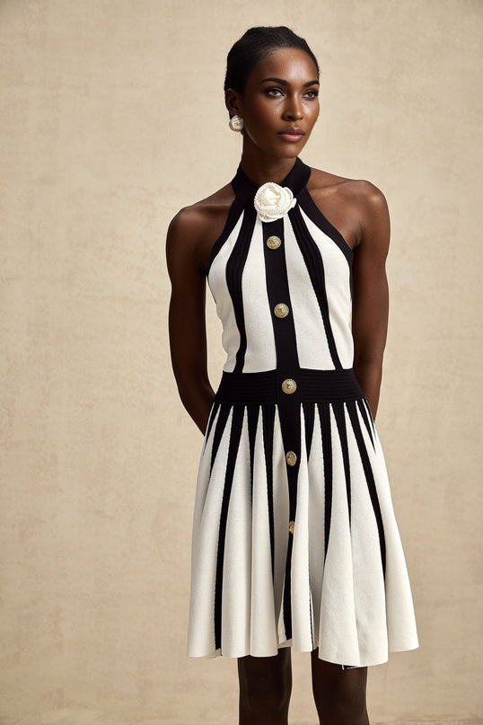 Catherine White Floral Appliqué Mini Dress