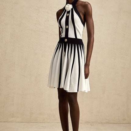 Catherine White Floral Appliqué Mini Dress