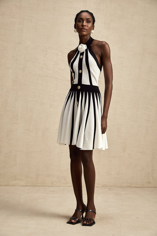 Catherine White Floral Appliqué Mini Dress