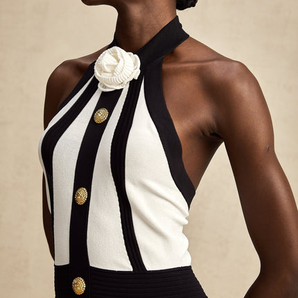Catherine White Floral Appliqué Mini Dress