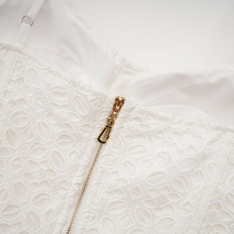 Catriona belted cutout cotton midi dress