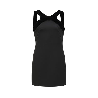 Catriona velvetbow lowback mini dress
