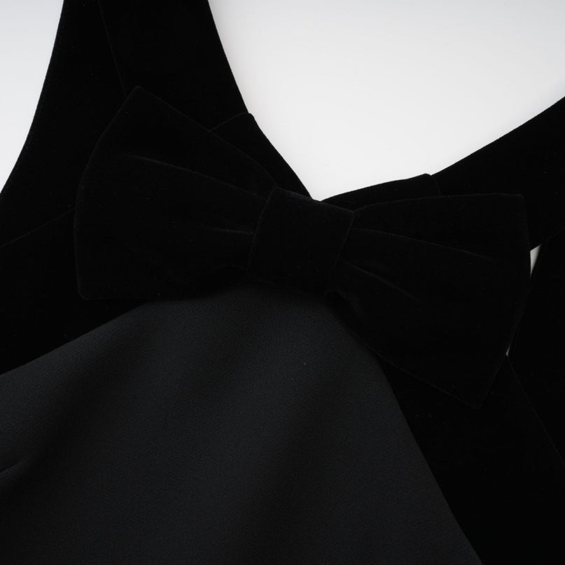 Catriona velvetbow lowback mini dress