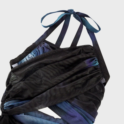 Céleste ombreprint pleated maxi dress