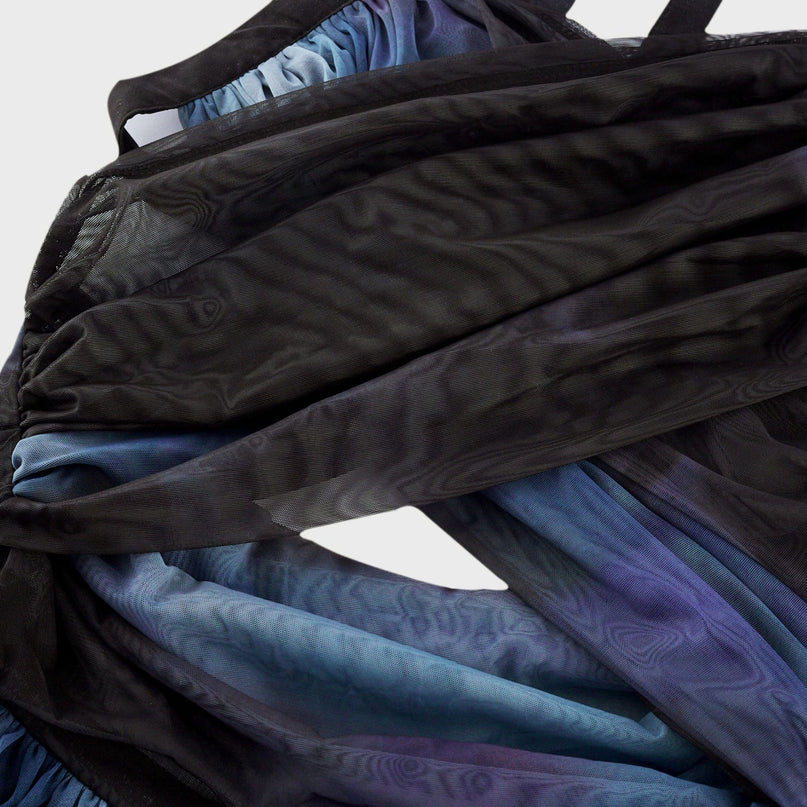 Céleste ombreprint pleated maxi dress