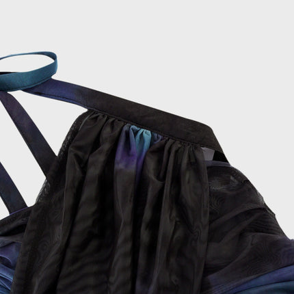 Céleste ombreprint pleated maxi dress