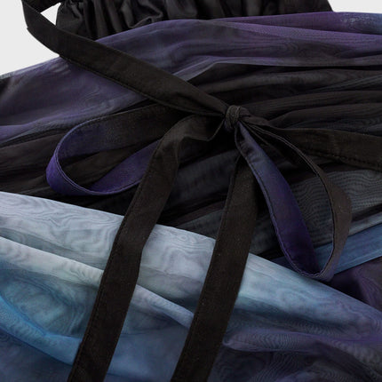 Céleste ombreprint pleated maxi dress