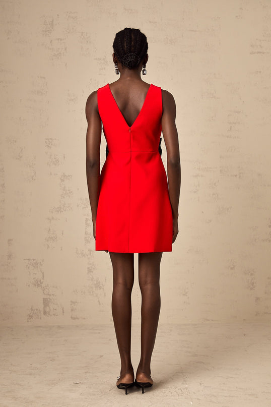 Celeste Red Sequin Mini Dress With Accents