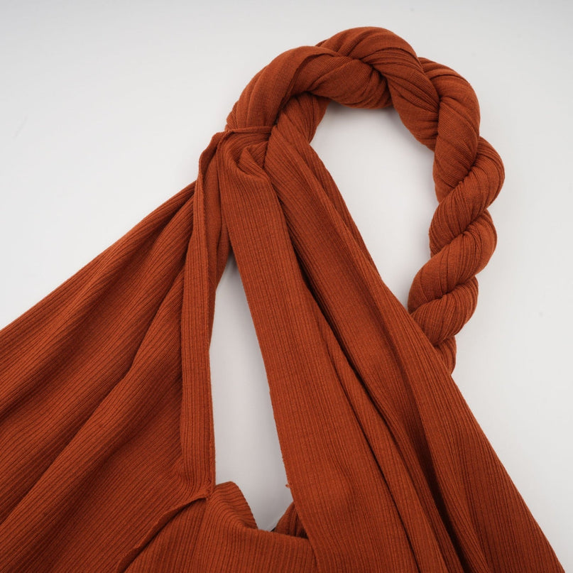 Célestine brown twisted cutout top  skirt matching set