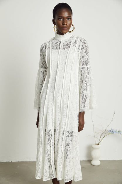Céline lace cutout midi dress
