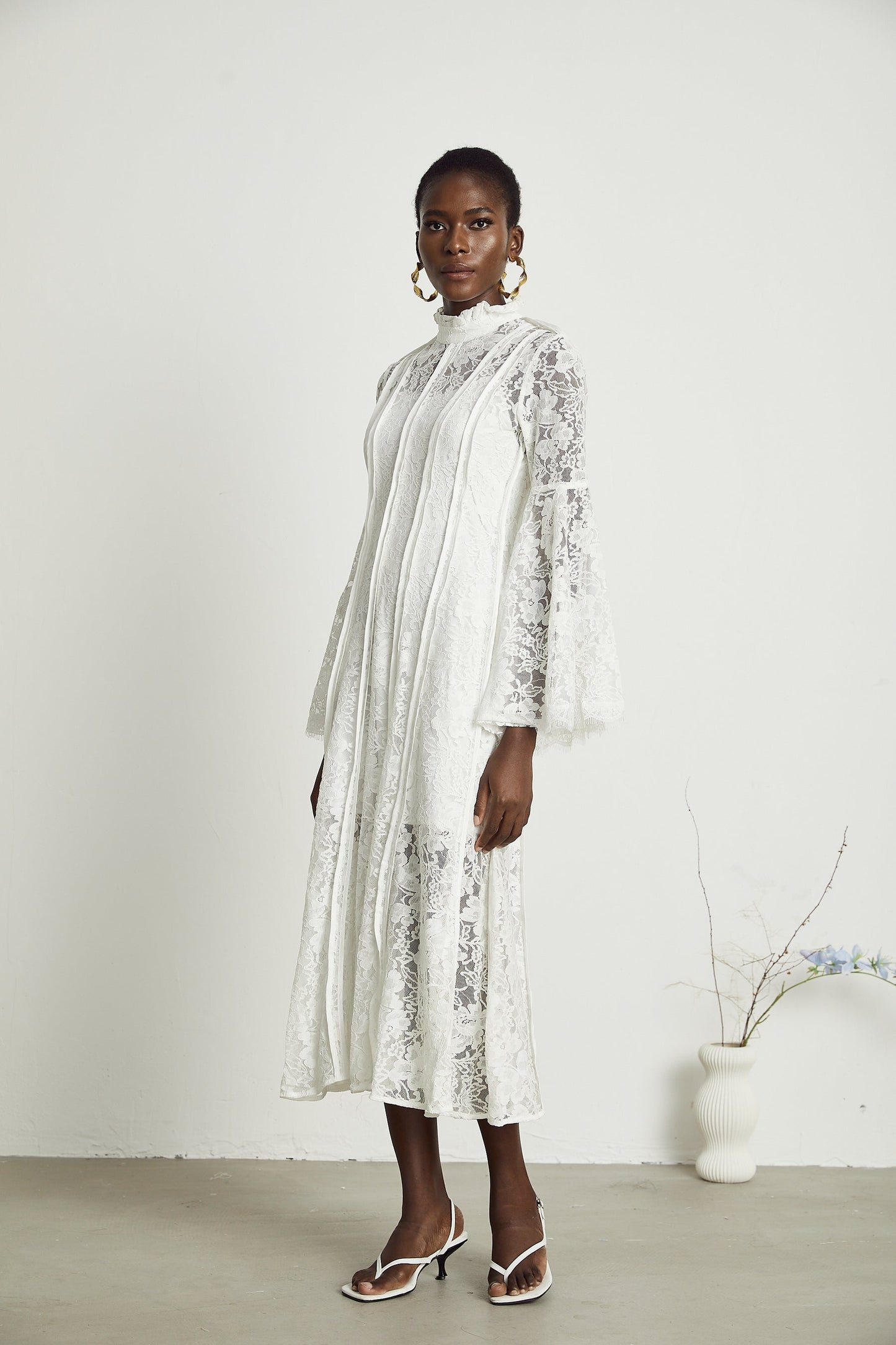 Céline lace cutout midi dress
