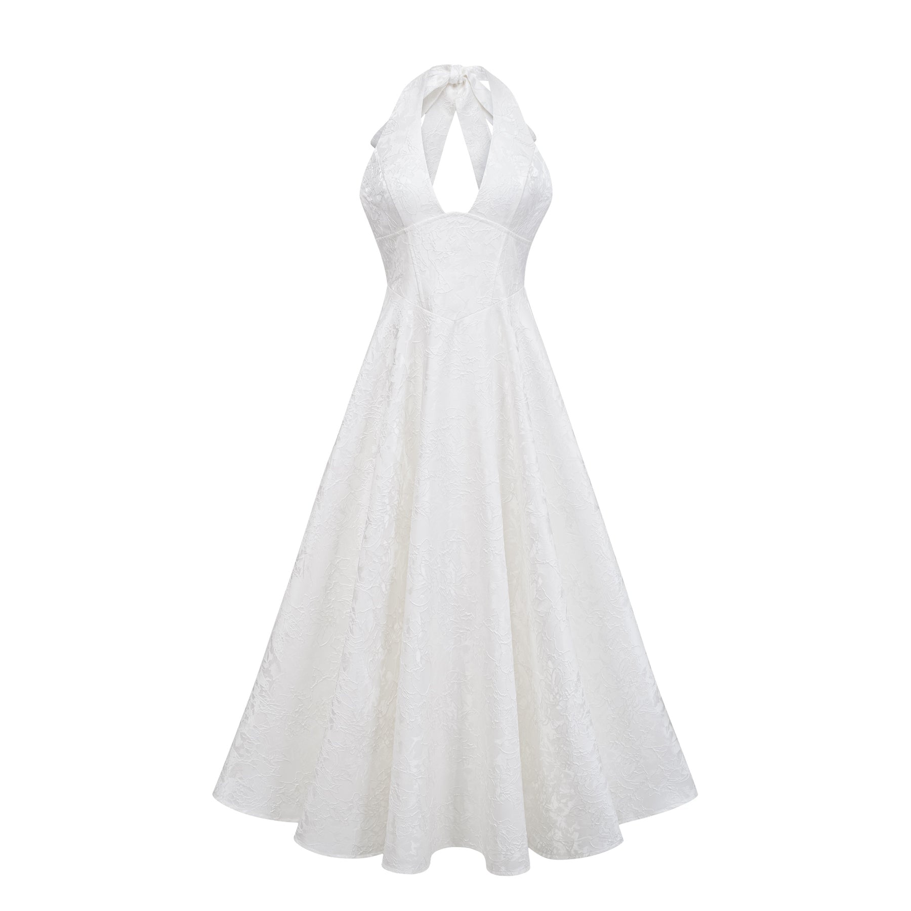 Céline White Glamorous Event Midi Dress