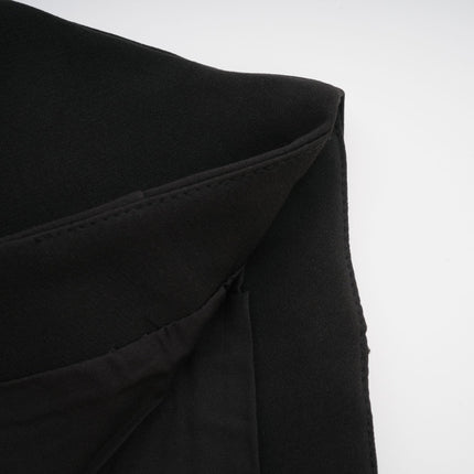 Charlee Black Culotte Shorts High-Waisted Flounce Hem Layered Design Front Zip Fastening Polyester Spandex Blend