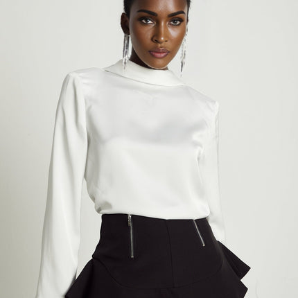 Charlee Black High-Waisted Culotte Shorts