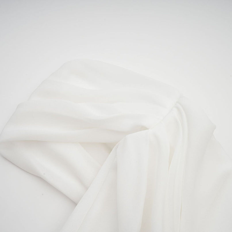 Charleigh White Mini Dress Ribbon Ruched Layered