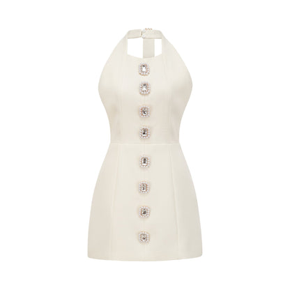Charlene embellished openback mini dress