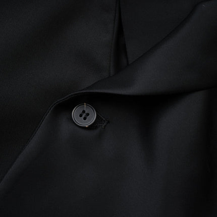 Charlotte Black Wool Blazer with Shawl Lapels and Single Button Fastening