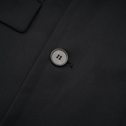 Charlotte Black Wool Blazer with Shawl Lapels and Single Button Fastening