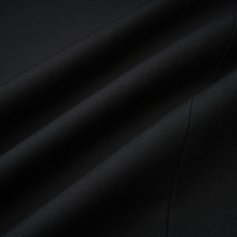 Charlotte Black Wool Blazer with Shawl Lapels and Single Button Fastening