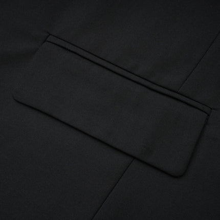 Charlotte Black Wool Blazer with Shawl Lapels and Single Button Fastening