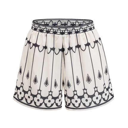 Charlotte White Graphic Shirt and Shorts Set