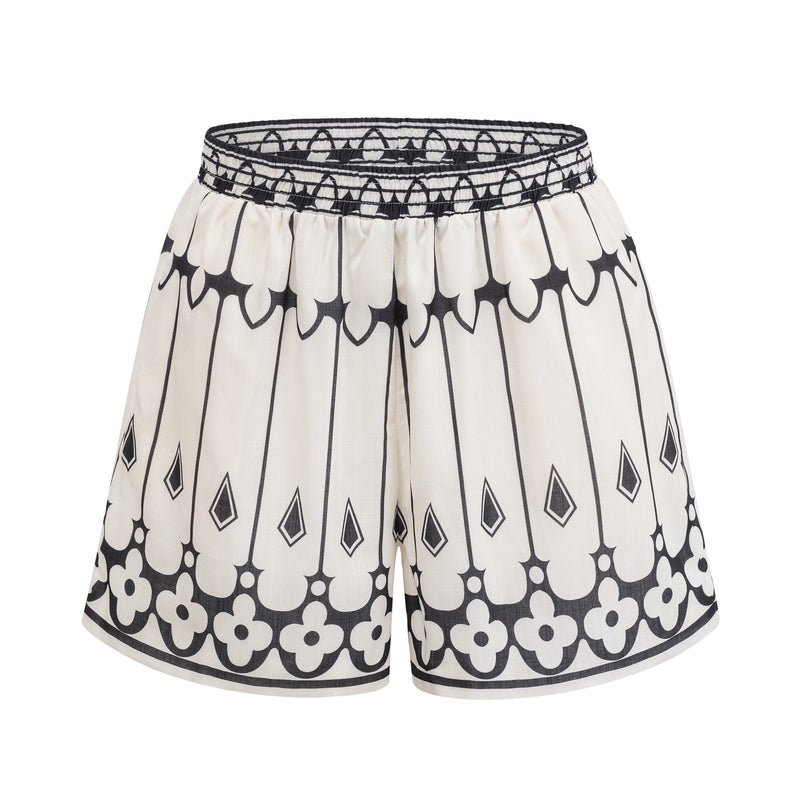 Charlotte White Graphic Shirt and Shorts Set