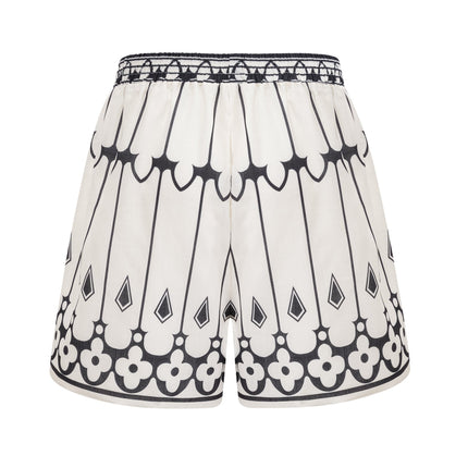 Charlotte White Graphic Shirt and Shorts Set