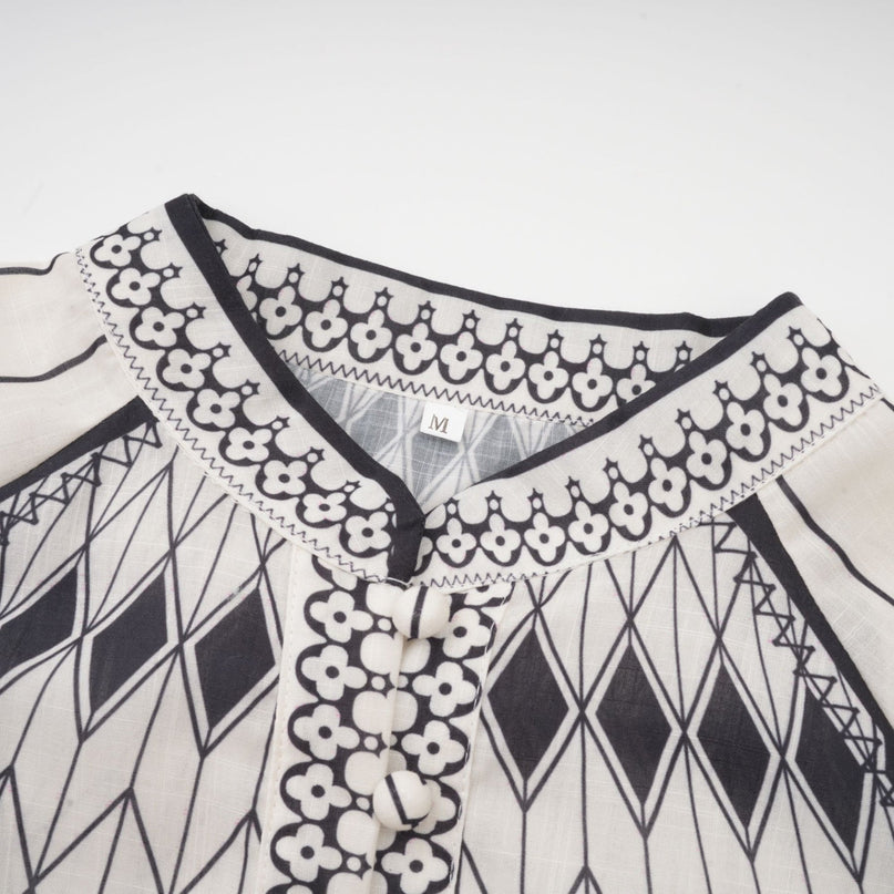 Charlotte White Graphic Shirt and Shorts Set
