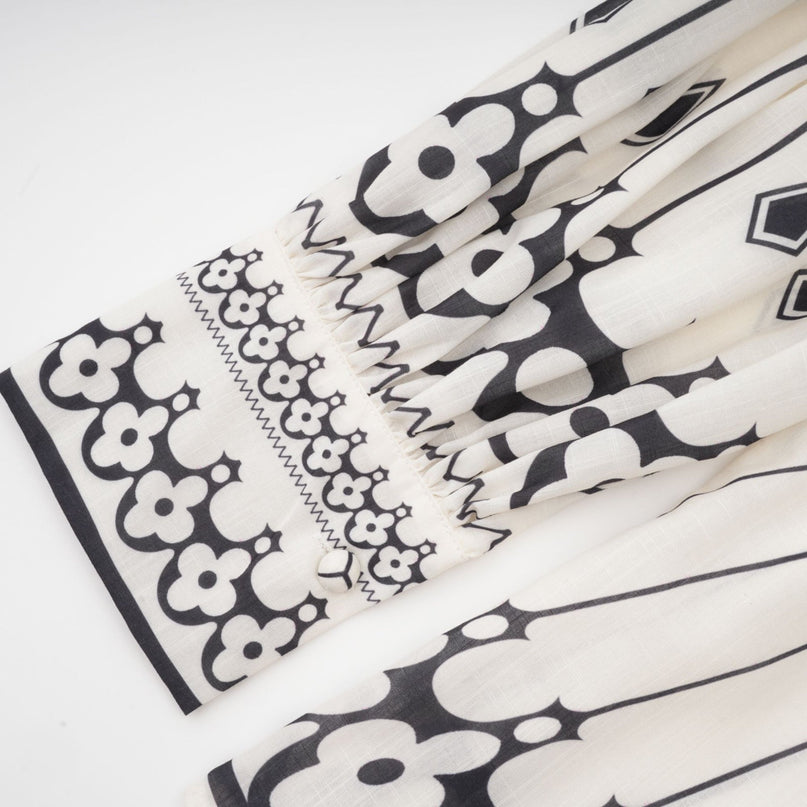Charlotte White Shirt and Shorts Graphic Set 100% Terylene Fiber