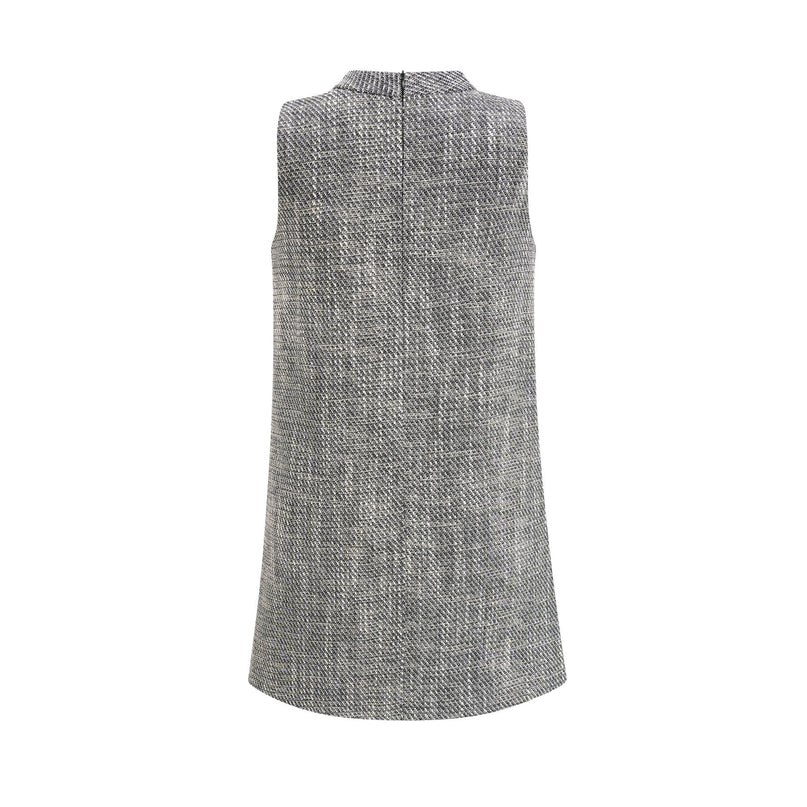 Cherish Grey A-Line Mini Dress with Faux-Flower Detailing