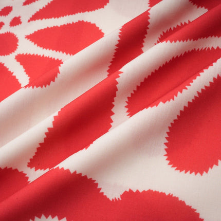 Cherish Red Graphic Print Midi Dress with Waist Tie and Rear Zip Fastening