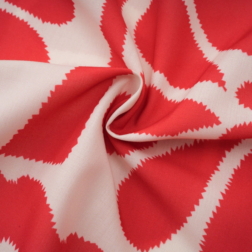 Cherish Red Graphic Print Midi Dress with Waist Tie and Rear Zip Fastening