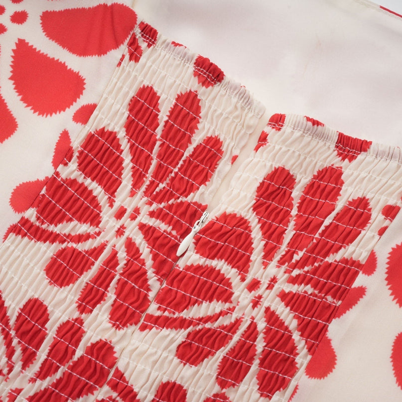 Cherish Red Graphic Print Midi Dress