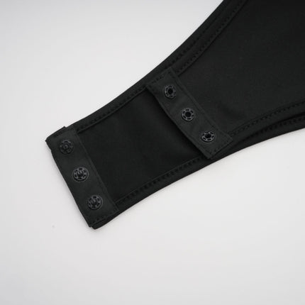 Chiara Black Bodysuit with Cut-Out Design and Thumb Slots