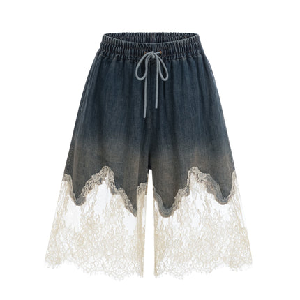 Chiara Blue Lace Detail Set Top and Shorts