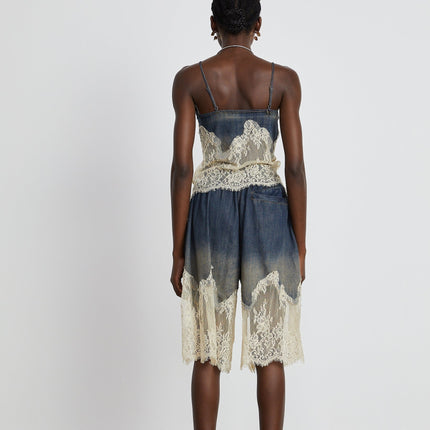 Chiara Blue Lace Detail Top and Shorts Set