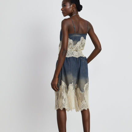 Chiara Blue Lace Detail Top and Shorts Set