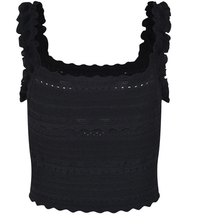 Chloe Black Textured Ruffled Pencil Skirt Dress