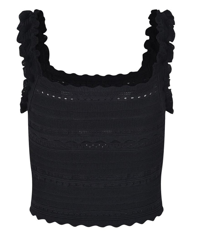 Chloe Black Textured Ruffled Pencil Skirt Dress