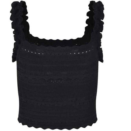 Chloe Black Textured Ruffled Pencil Skirt Dress