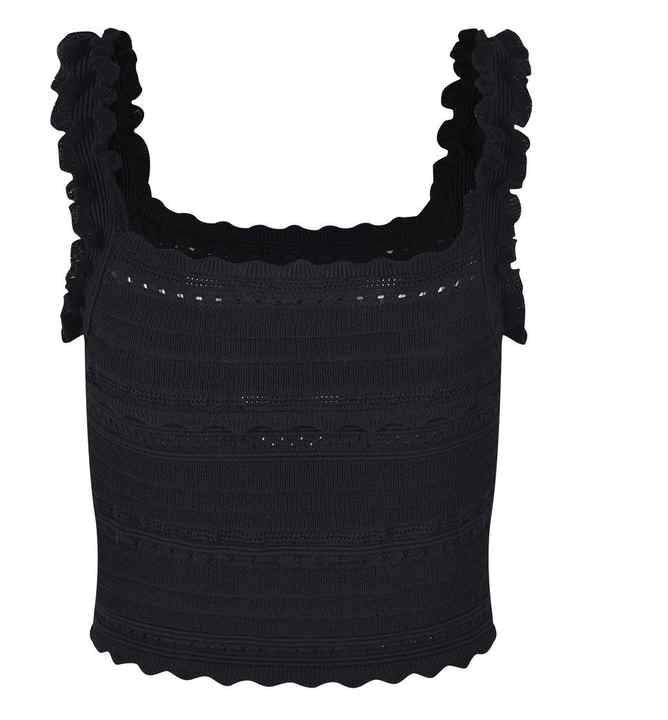 Chloe Black Textured Ruffled Pencil Skirt Dress