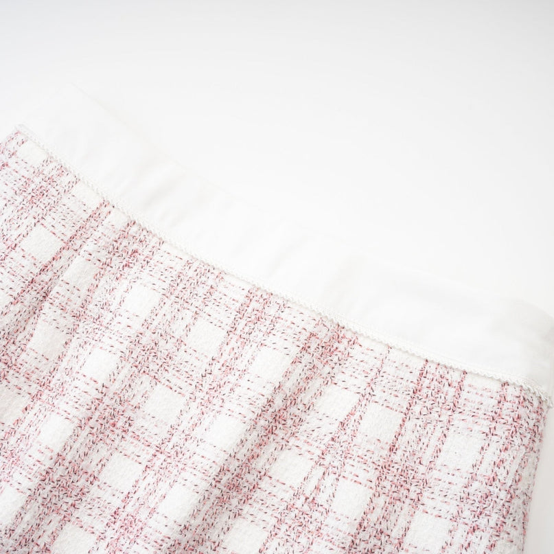 Chloe Pink Tweed Cropped Top and Mini Skirt Set