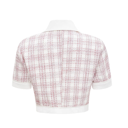Chloe Pink Tweed Cropped Top and Mini Skirt Set