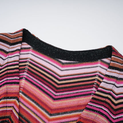 Chloé Red Striped Knit Long Cardigan