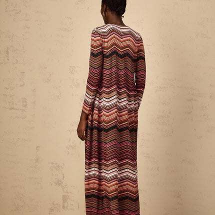 Chloé Red Striped Knit Long Cardigan