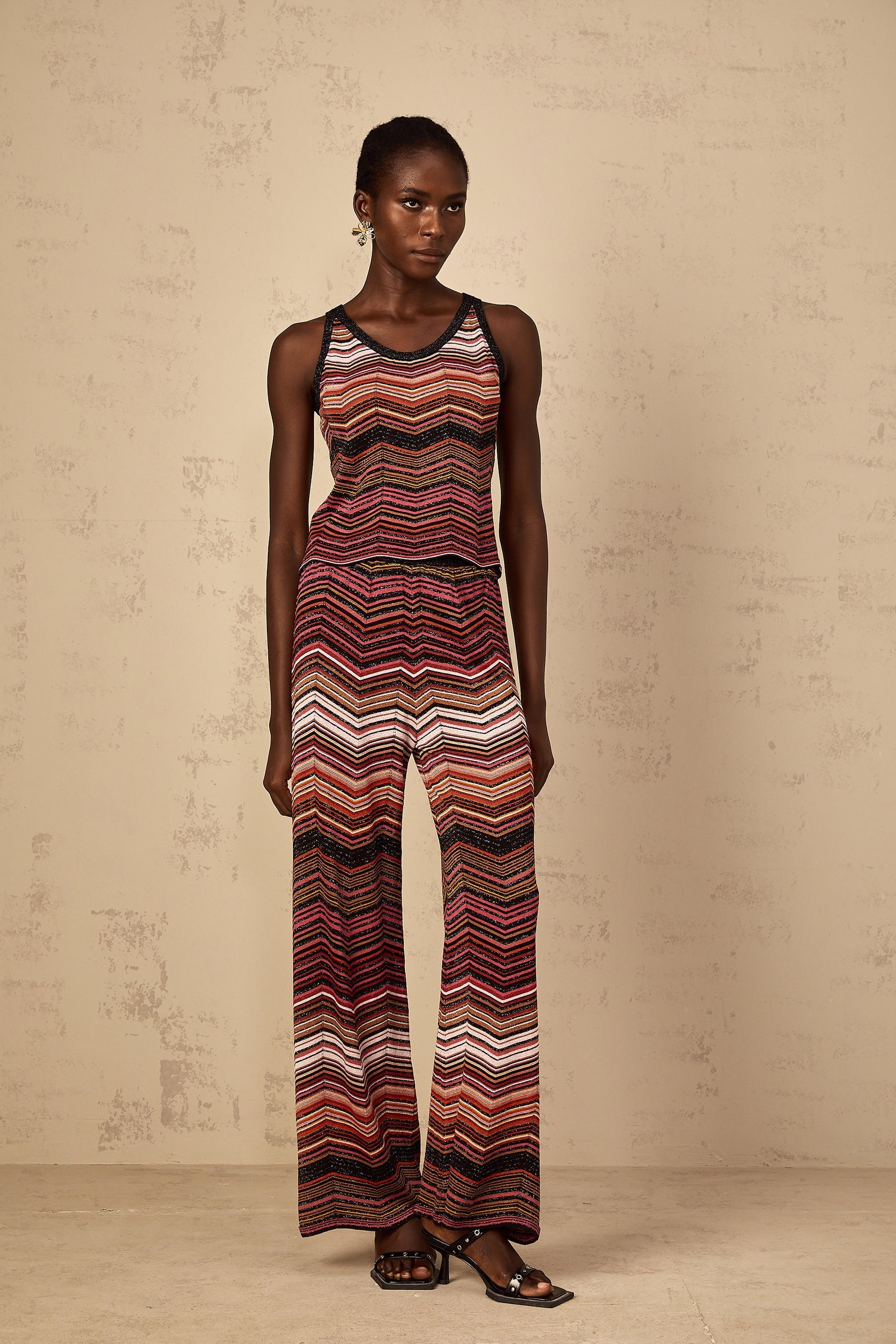 Chloé Red Striped Knit Matching Set