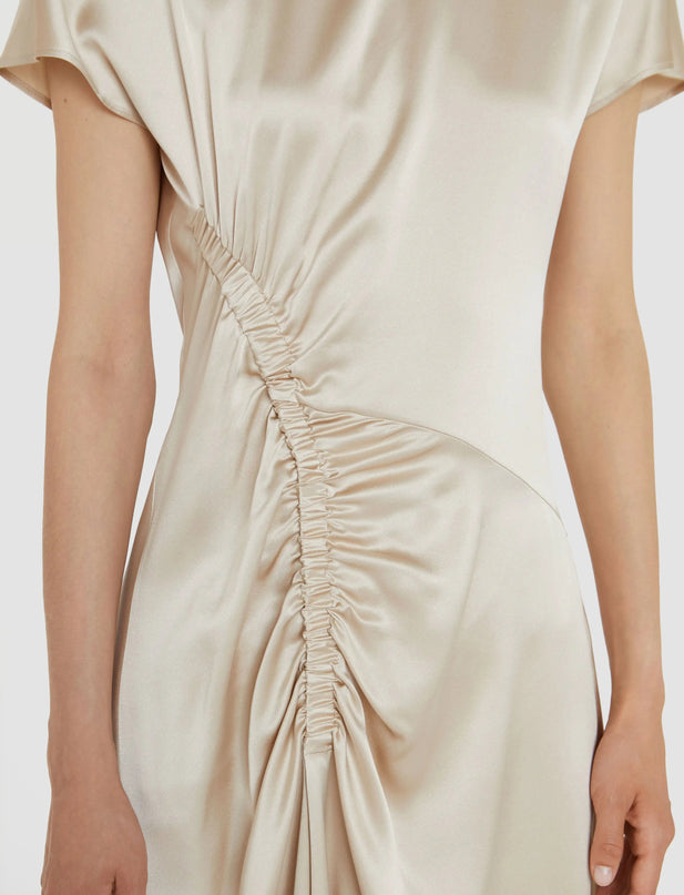 Clara wearing Modisches White Pleated Dress