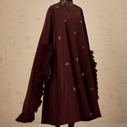 Clarissa Aubergine Sequin Midi Dress