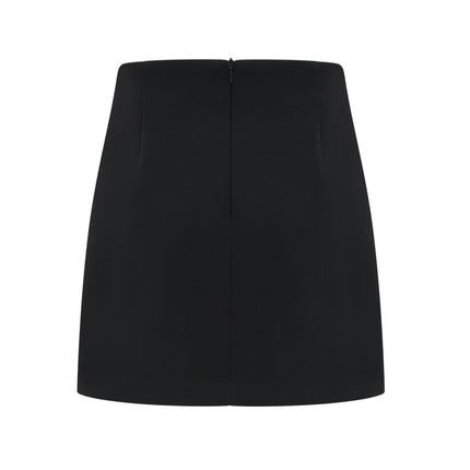 Clarissa Black Crystal Embellished Halterneck Skirt Top Set