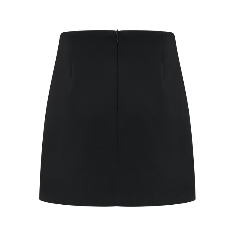 Clarissa Black Crystal Embellished Halterneck Skirt Top Set